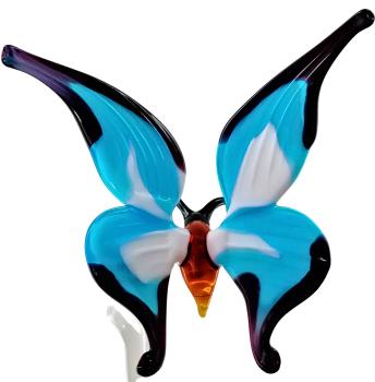höhenverstellbarer Orchideenstab, Schmetterling (weiß-blau-schwarzer Rand)